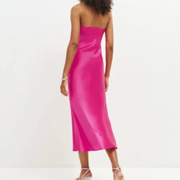 BEST Reformation Joana Silk Maxi Dress Gown Small Flambe Pink Cocktail Party - Picture 5 of 7